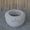 Product image 6 of the product “Balinese style flat round pot, with carving - 60 cm Dia., 35cm Height, Taro sand ”